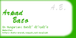 arpad bato business card